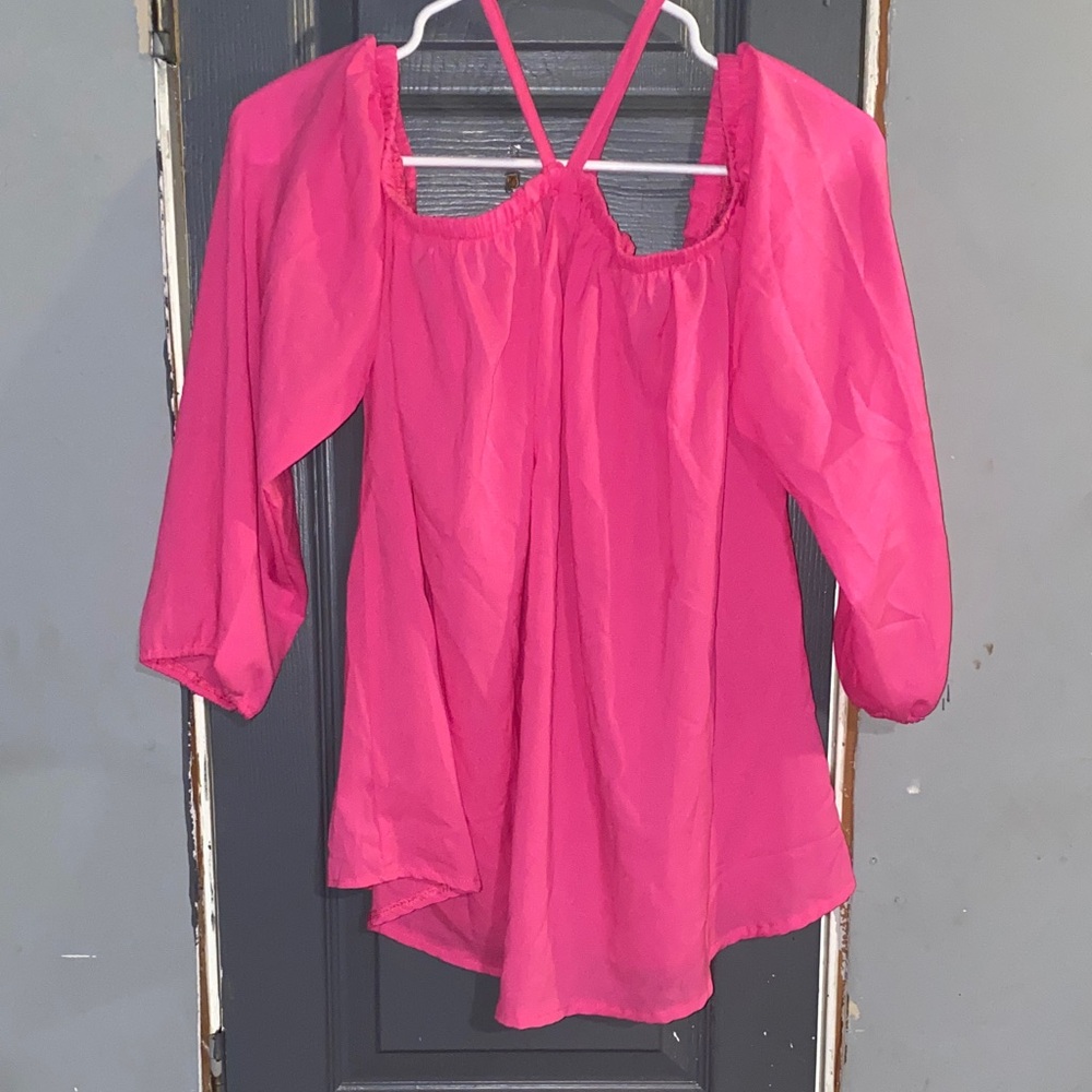 Elegant Fuchsia Blouse with Straps